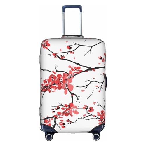 delicate cherry blossoms print Trolley case protective cover, Fashion Suitcase Protector Fits, hidden zipper