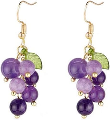 El Regalo Purple Grape Bunches Crystal Bead Drop Earrings for Girls & Women- Handmade Acrylic Fruit Dangle Drop Fashion Earrings (Grapes Bunch Hook) (B0CYHDV6X5) Amazon Price History, Amazon Price Tracker