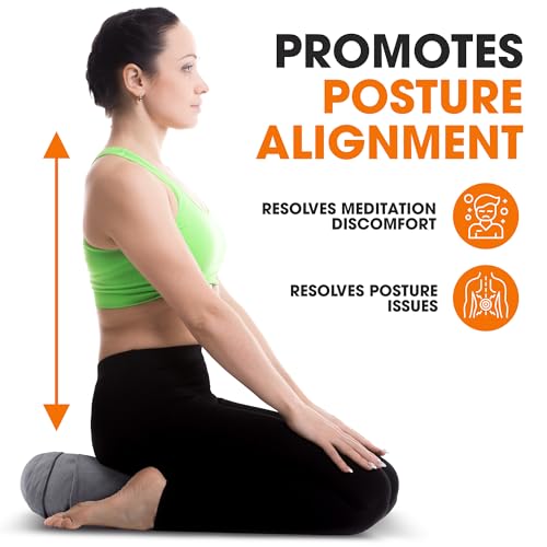Cheer Collection Meditation Cushion - Ergonomic Floor Pillow, Yoga Pillow with Buckwheat Filling, Zafu Meditation Cushion, Comfort & Meditation Posture Support - Image 6