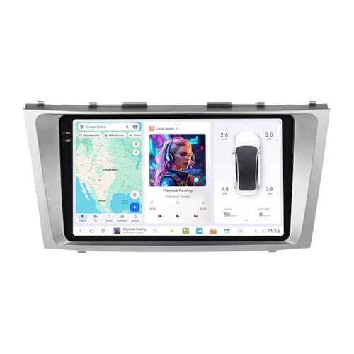 MekedeTech DUDUAUTO DUDU6 Android Screen for Toyota Camry 2006-2011 Android Car Radio 9.5 inch Wireless Carplay Head Unit,6G RAM 64GROM