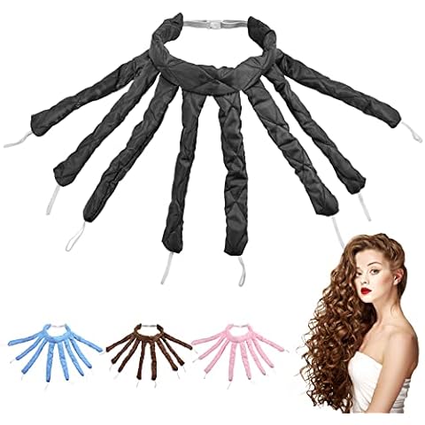 Heatless Curling Rod, Octopus Design No Heat Curling Rod Headband, Soft No Heat Hair Curlers for Overnight DIY Hair Styling Tools (Black) Cover