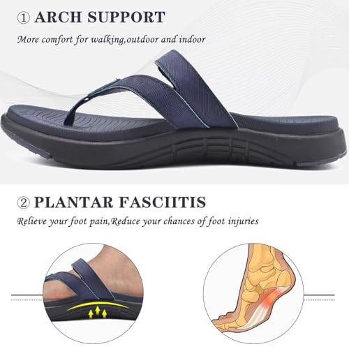 Image of COFACE Womens Orthopedic Flip Flops Arch Support Yoga Walking Thong Sandals