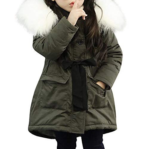 Kids Girls Hooded Parka Jacket Thicken Zipper Long Sleeve Outwear Winter Warm Windproof Coat with Pocket2