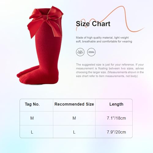 Baby Toddler Girls Knee High Long Socks Cotton Knit Tube Stockings with Bowknot2