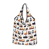 GVYGVY Grand sac fourre-tout pour femme, léger, réutilisable, pliable, confortable, motif train de dessin animé, sacs d'épicerie, sacs en tissu, pour le travail, la plage, les voyages avec poignées