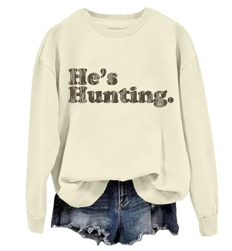 Doiurcs Hes Hunting Sweatshirt For Women Men Vintage Hes Hunting Season Sweatshirt & Hoodie
