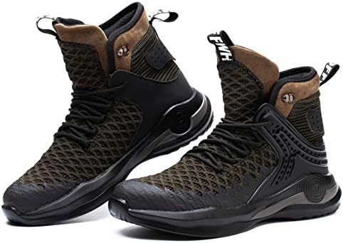 SYLPHID Steel Toe Boots for Men Safety Shoes for Women Work Sneakers Slip Resistant, 66Green,Women Size 8, Men Size 6