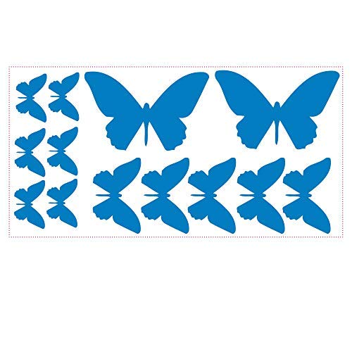 Wandtattoo-Loft Adesivo Murale Farfalle - Set Da 13 Pezzi In 49 Colori - Scegli Il Tuo (Genziana) - 2