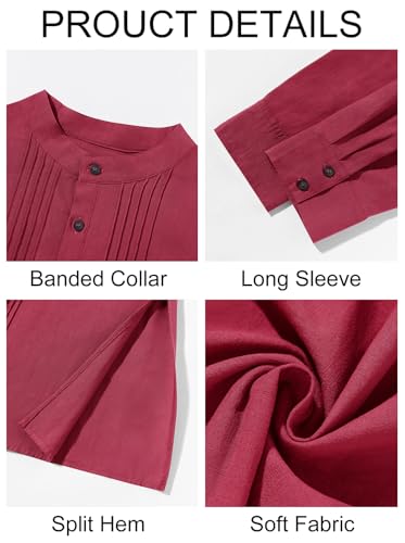 Image of Runcati Mens Kaftan Robe Button Down Long Sleeve Cotton Linen Thobe Casual Muslim Gown Henley Shirt