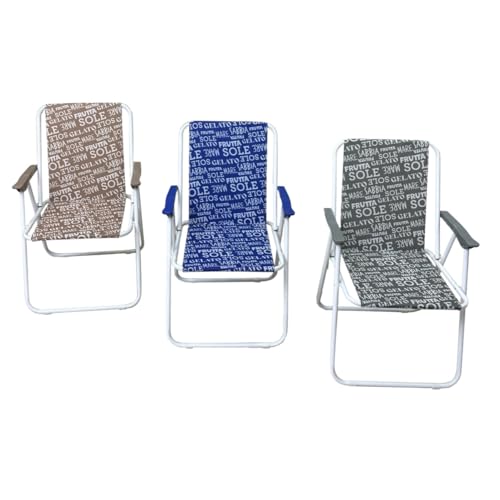 MA MAISON 1 Spiaggina Drinks 51x39x75h cm - Spiaggina, Portatile, Richiudibile, Alluminio, Mare, Campeggio, Spiaggia, Sdraio, Leggera, Giardino - Poggioli e Tessuto Assortito
