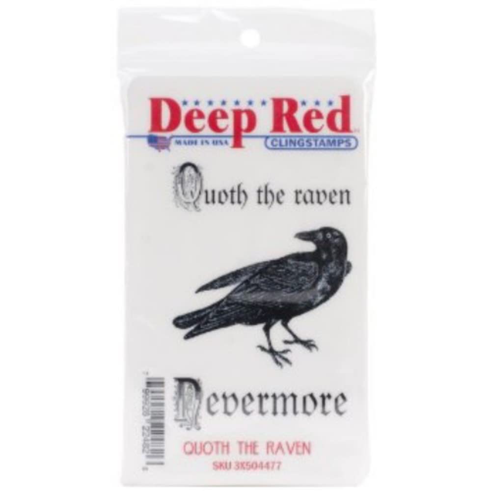 Deep Red Stamps Transparent Rubber Cling Stamp 3-Inch X 2-Inch-Quoth The Raven