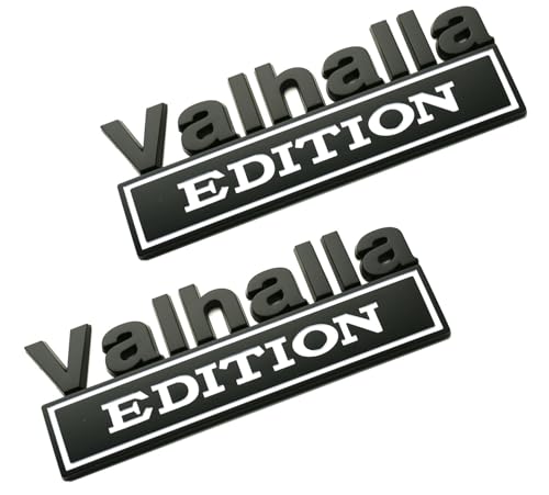 Image of 2pcs 7 inch Vikings Valhalla Edition Auto Emblems Truck Badge 3D Car Bumper Sticker Valhalla Edition Badges Decals Replacement Universal SUV Side Rear Trunk Door Viking Seasons (2, White)
