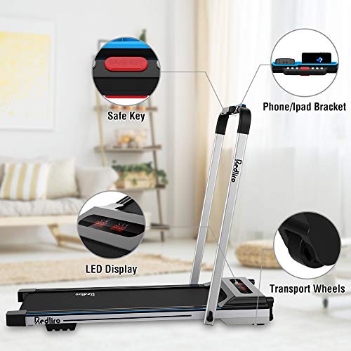 REDLIRO Under Desk Treadmill 2 in 1 Walking Machine Portable Space Saving Fitness Motorized Folding Treadmill Electric for Home Office Workout Indoor Exercise Machine - Thumbnail 3