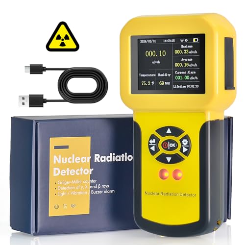 Kethvoz Geigerzähler Kernstrahlung Detektor mit 3 Alarmmodi & Datenspeicherung Strahlungsmessgerät für Radioaktivität Beta Gamma Röntgen Strahlen KE-886A