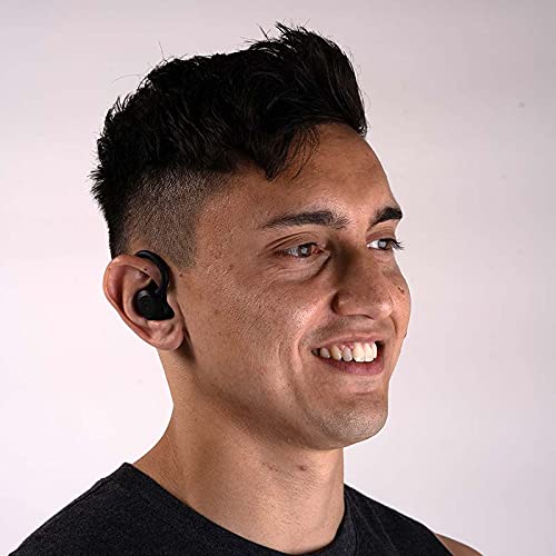 Echelon Auricolari wireless Bluetooth, IPX7, impermeabili, con cancellazione del rumore, microfono, custodia di ricarica USB-C per allenamento, palestra, chiamate, nero