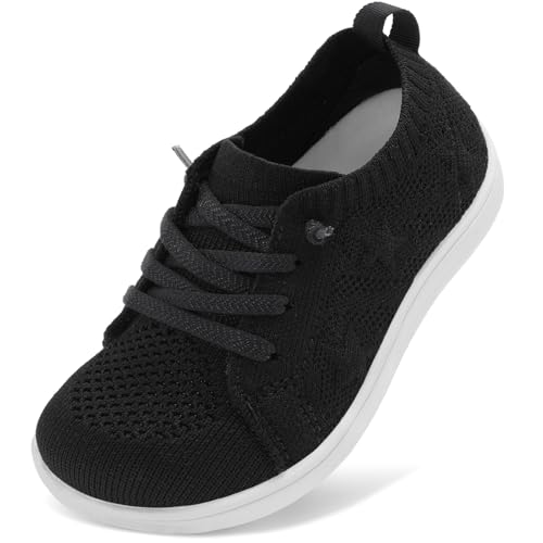 BARERUN Toddler Girl Boy Shoes Wide Slip on Boys Girls Sneakers Tennis Shoes Zero Drop Minimalist Barefoot Bowling Cheer Sneakers Black Size 10 Wide Toddler