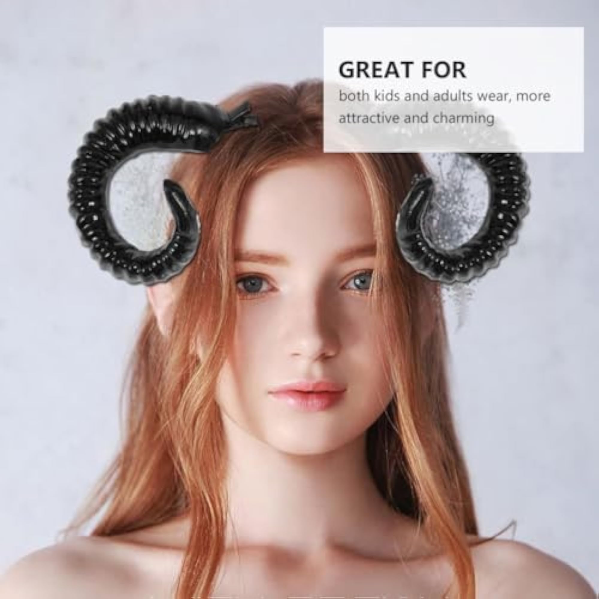 2 Pairs Sheep Horns Hair Clips, Gothic Ram Horn Hairpins