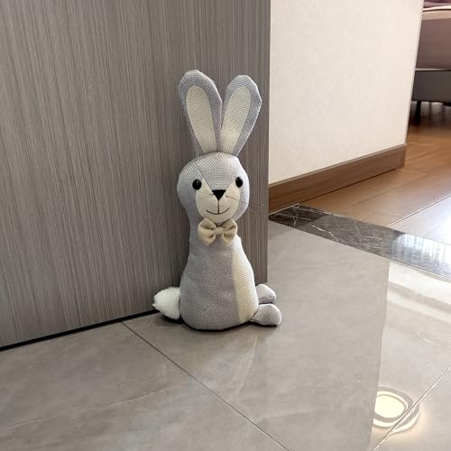 Dewarfami DE23 Stoff-Türstopper Hase Grau