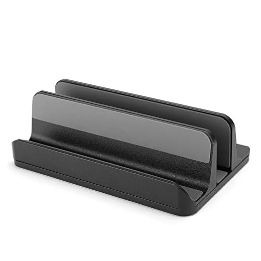 Queen.Y Vertikalt laptopstativ justerbart aluminium flerfunktionsställ för bärbar dator för MacBook Surface Lenovo gaming bärbara datorer (svart)