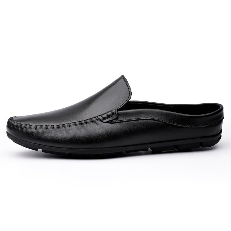 Men's Loafers Round Toe Solid Color Faux Leather Half Loafers Shoes Flat Heel Flexible Comfortable Wedding Slip On2