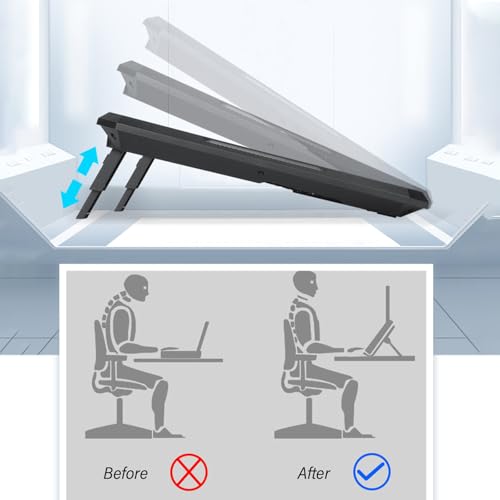 Base para laptop con ventilador y 3 velocidades ajustables miniatura 3