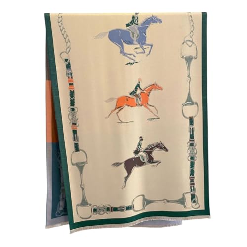 AWST Int'l Hunter Horses Acrylic Cashmere Scarf3
