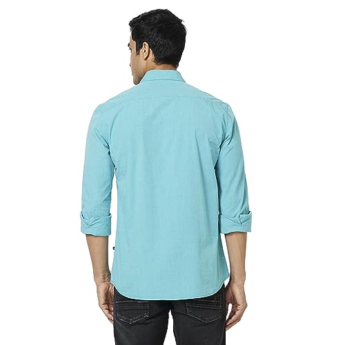 Image of Parx Men's Pure Cotton Solid Pattern Slim Fit Semi Cutaway Collar Full Sleeve Casual Shirt