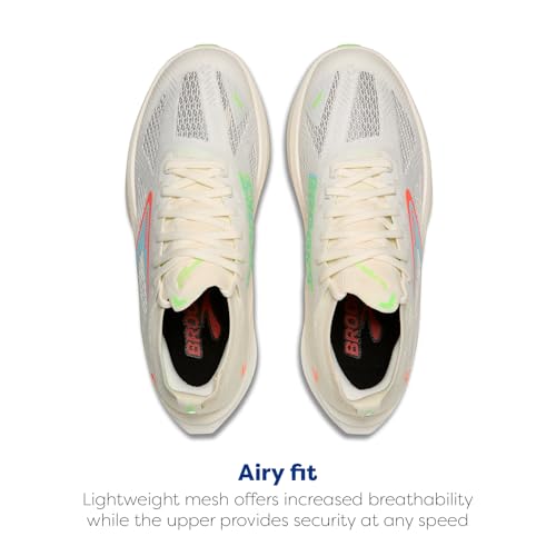 Brooks Men's Hyperion Max 3 Neutral Running Shoe - Coconut/Green Gecko/Pink Clay - 11 Medium