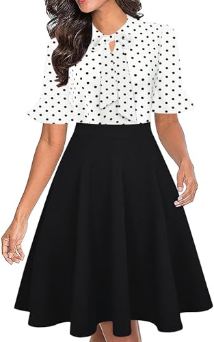 Image of Women Summer Floral Ruffle Sleeve Wear to Work Church Wedding Guest Party Dresses