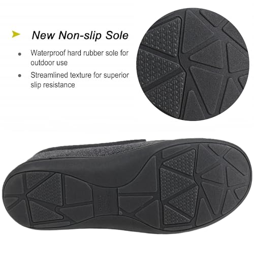 Image of ULTRAIDEAS Men's Moc-Toe Slippers Loafer House Shoes Indoor Outdoor Memory Foam with Breathable&Warm Knit Upper