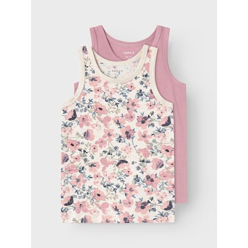 NAME IT Mädchen Nmftank Top 2p Nostalgia Flower Noos, Nostalgia Rose, 92