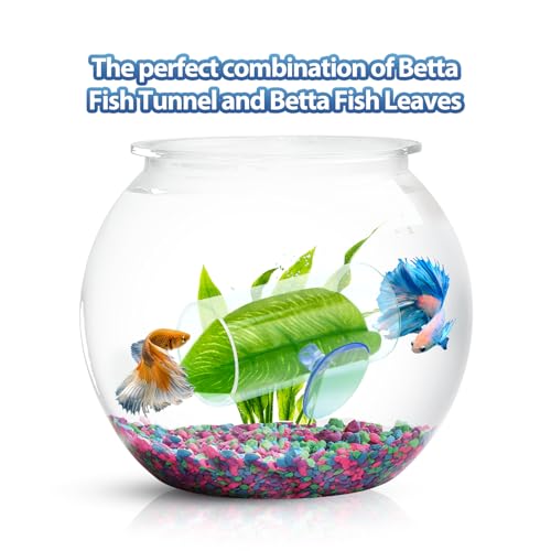 Image of CousDUoBe 1 Pack Betta Fish Acrylic Tube Tunnel,Betta Fish Leaf Pad Simulating The Natural Habitat for Betta Spawning Grounds Breeding Resting Bed,Betta Toys Shelter Hideaway(Long Style)