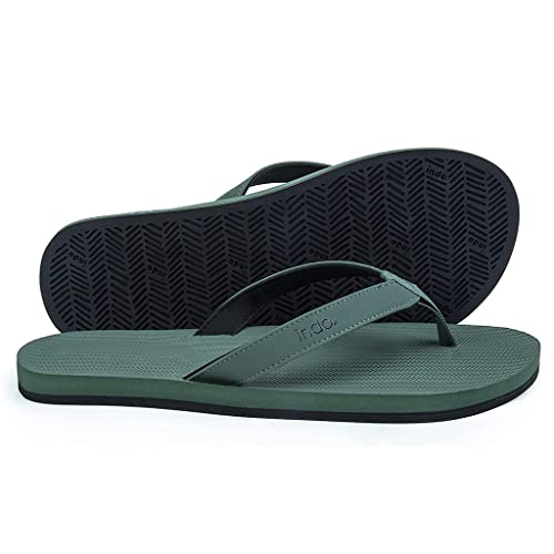 Indosole Men's ESSNTLS Vegan All-Terrain Flip Flops, [Reused Tire Sole, Natural Rubber Arch Support No-slip Footbed, Comfortable ENVRO Strap, Waterproof]3
