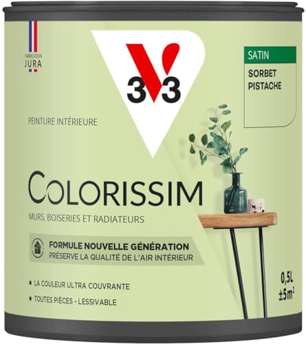 V33 Peinture multi-supports Colorissim® Sorbet pistache satin 0,5L
