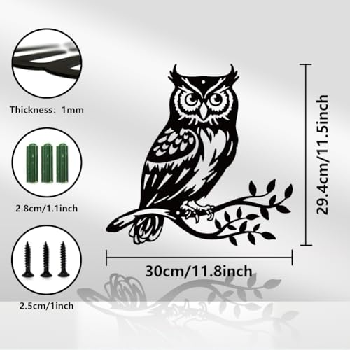 WADORN Owl Metal Wall Art Decor - Image 4