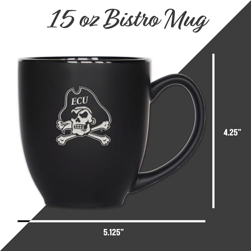 Image of Rico Industries NCAA Primary 15-Oz Personalized Matte Black Bistro Mug - for Hot or Cold Drinks