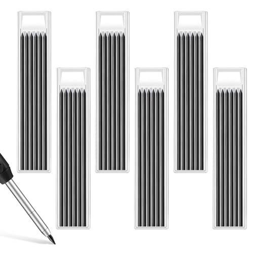 36Pcs Pencil Refills for Carpenter Pencils 2.8mm Solid Refills Compatible with Tracer/Pica Pencils Long Head Deep Hole Marker Pencil Lead Refill for Woodworking Construction (Black
