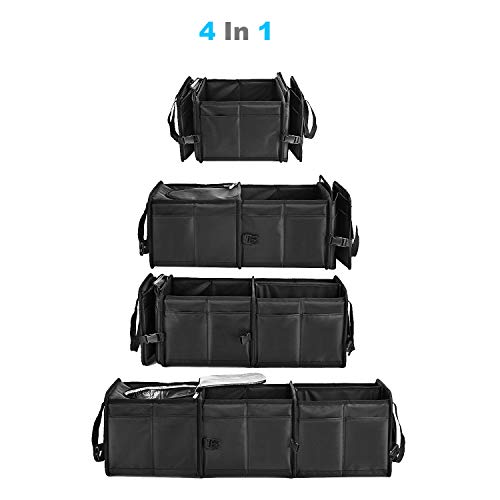 Haokay Durable Car Trunk Organizer With Premium Insulation Cooler Bag,Sturdy Collapsible Trunk Storage Organizer, Multi Compartments With Reflective Strip #TOP3