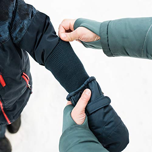 Image of Waterproof Kids Mittens Gloves, 100G 3M Thinsulate Baby Toddler Winter Snow | Extra-long cuffs keep snow out and mittens on by Wildbreakers: fleece lined, adjustable wrist, warm, dry hands for boys girls