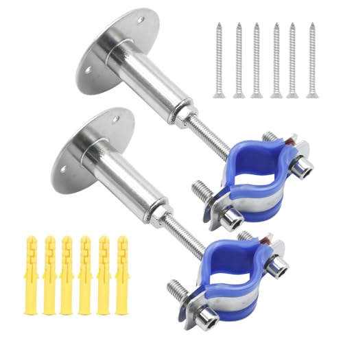 ZUDKSUY 2 Pack 1 Inch Wall Mount Ceiling Mount Pipe Support Clamp, Adjustable Stainless Steel Split Ring Hanger, Pipe Bracket Holder for Pipe Support Pipe Fixing Pole Support