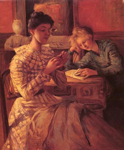 Toile Deux femmes assises par Allan Osterlind 60x90cm pour la décoration moderne d'un salon