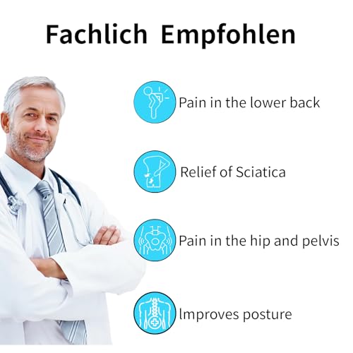 Orthogürtel, Ischias Gürtel für Männer Frauen, Ortho Gürtel Ischias lindert Ischias, Becken, Untere Rücken, Bein und sakrale Nervenschmerzen verursacht durch SI Gelenk Dysfunktion (Schwarz, S)