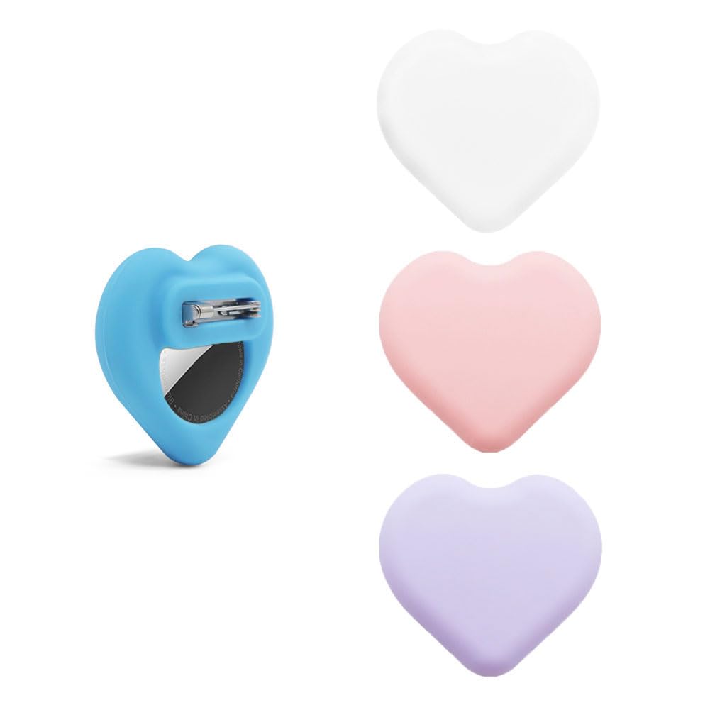 Alsukeay Holder for AirTag Kids, 4 Pack Silicone GPS Tracker Case with Safety Pins for Children, Elderly, Backpack, Luggage, Hidden Inside Clothes (