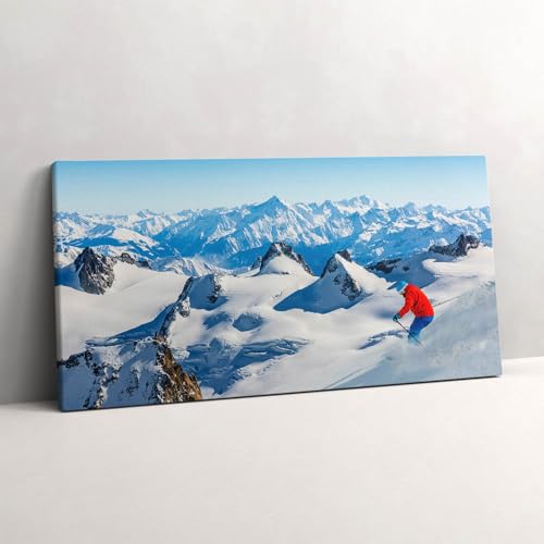 Tableau Photo sur Toile Skieur de Wallfluent déco murale premium