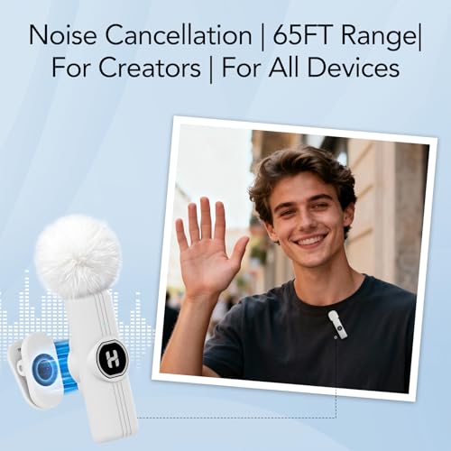 Image of HEHOTTC Mini Wireless Lavalier Microphone for iPhone, iPad, Android Phone - 2in1 Microfono Lapel Bluetooth Mic for Recording, Clip on Omni Lav Mic for Video Recording, Tiktok, YouTube, Vlog