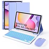 Keyboard Case for Samsung Galaxy Tab S6 Lite 10.4 Inch 2024/2022/2020, 7 Colors Backlit, Detachable Wireless Bluetooth Keyboard Case with...