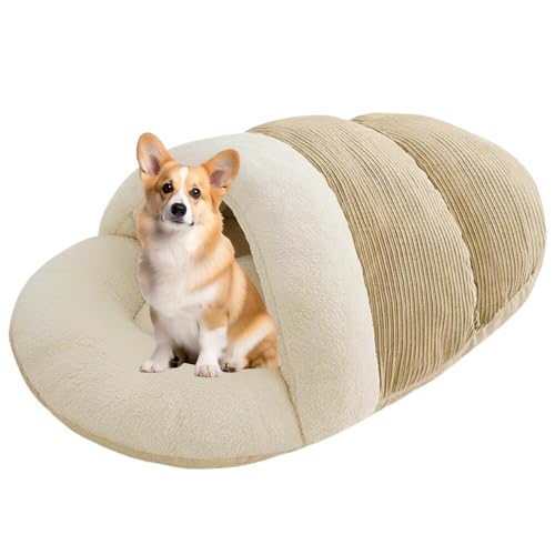 Lifetips ウェルシュ・コーギー・ペンブローク ペットベッド 犬猫兼用 冬用 寝袋型 ふわふわ クッション 保温 防寒 洗える 小型犬 中型犬 室内 おしゃれ 北欧風 ソファ ハウス 快眠グッズ 抱っこ感覚 多頭飼い対応 寝具 抗菌 防臭 速乾 低ア