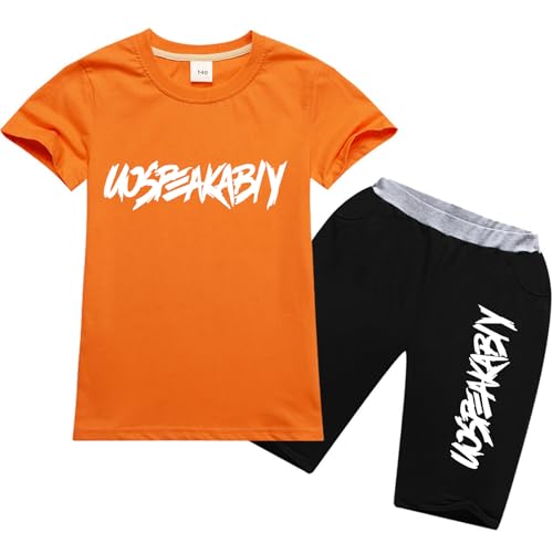 Image of amropi Boys Shorts Set Cotton T-Shirt and Short Pants 2 Pieces Summer Tracksuit for Age 2-12 Years