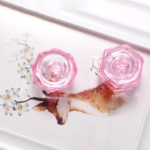 Ipetboom 2pcs vasos de vidrio hexagonales para arte de uñas miniatura 5