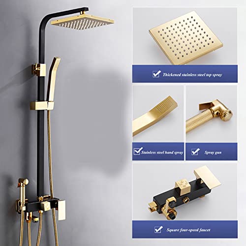 Ensemble de douche à main avec pommeau de douche effet pluie haute pression réglable - 3
